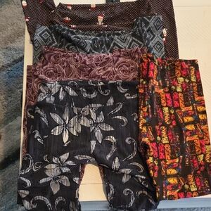 LuLaRoe Women's Patterned Leggings - Black, Purple, Red, Yellow